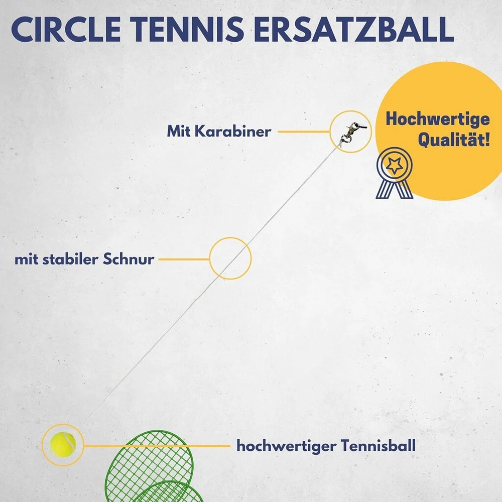 Best Sporting Twistball pakaitinis kamuoliukas su virvele I teniso kamuoliukas su virvele ir karabinu I Circletennis pakaitinis kamuoliukas