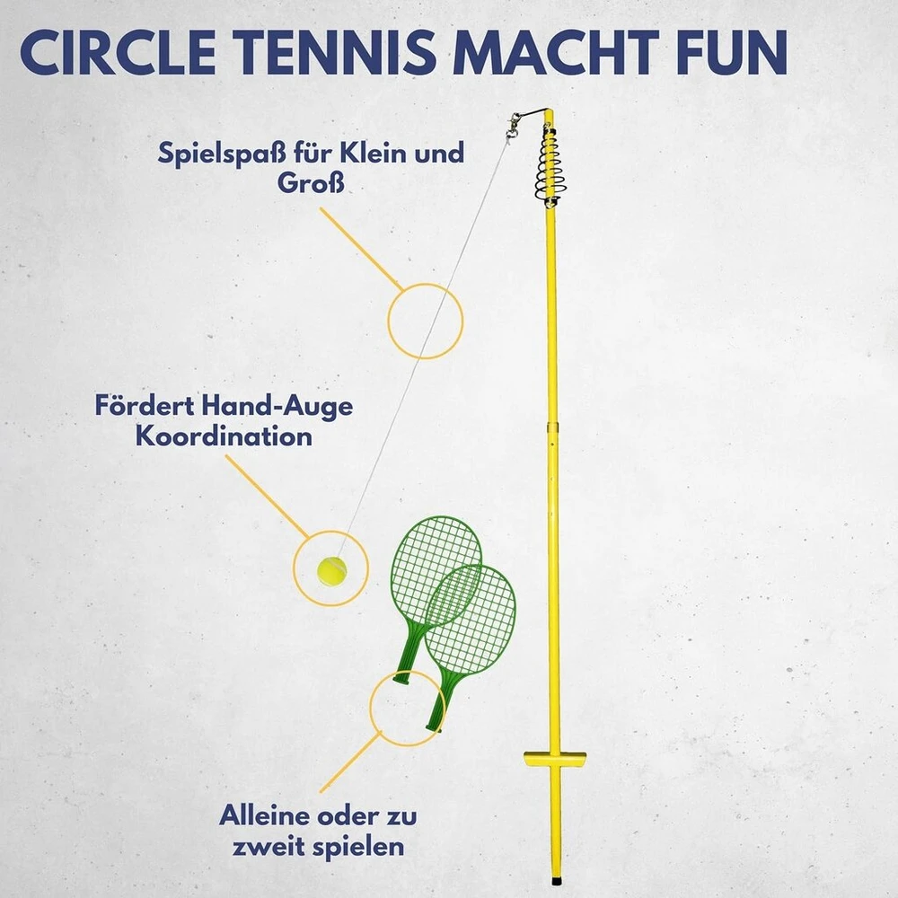 Best Sporting Twistball pakaitinis kamuoliukas su virvele I teniso kamuoliukas su virvele ir karabinu I Circletennis pakaitinis kamuoliukas