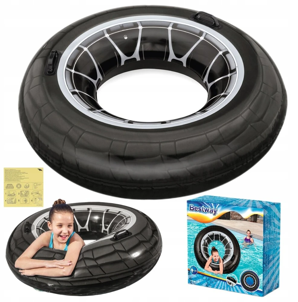 Bestway Didelis pripučiamas ratas plaukiojimui 119 cm, padangos dizainas