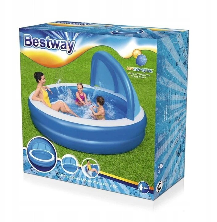 Bestway Pripučiamas baseinas su stogeliu vaikams ir šeimai, 241 cm