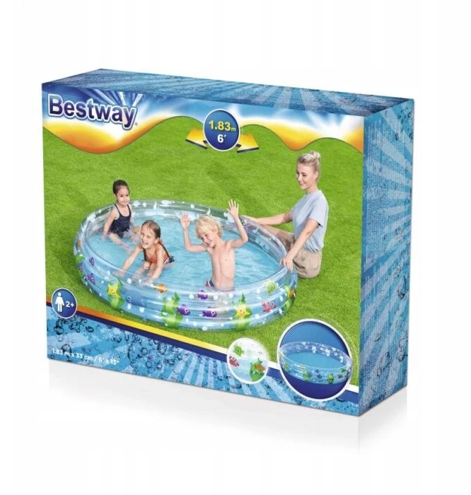 Bestway PRIPUČIAMAS BASEINAS VAIKAMS, BASEINĖLIS 183x33 APVALUS