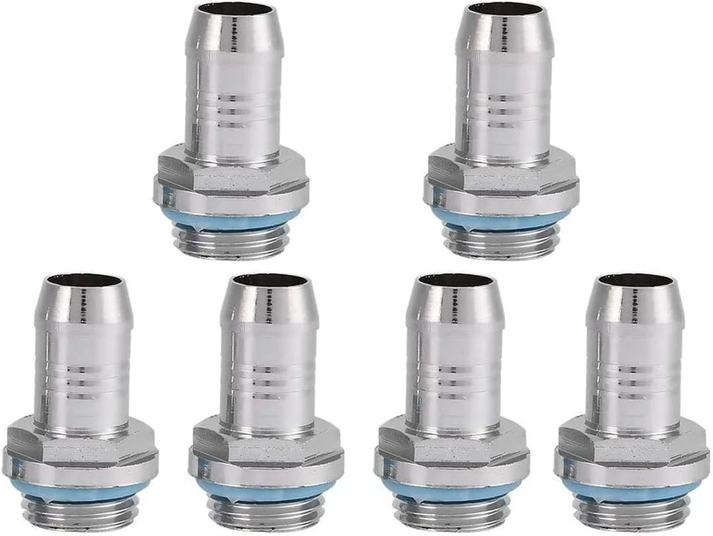 Bewinner Barb jungtys 6 vnt. Pc vandens aušinimo 2 kontaktų jungtis G1 / 4 sriegiu vamzdžiui, nerūdijantis plienas (6 mm)