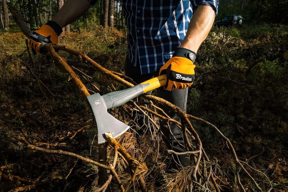 Grandininis pjūklas Bfg malkos skaldymo kirvis 1000 g, grūdintas plienas, stiklo pluoštas, neslystanti rankena, skirtas malkoms, židiniui, sodui, kt-sf2201 (1000)