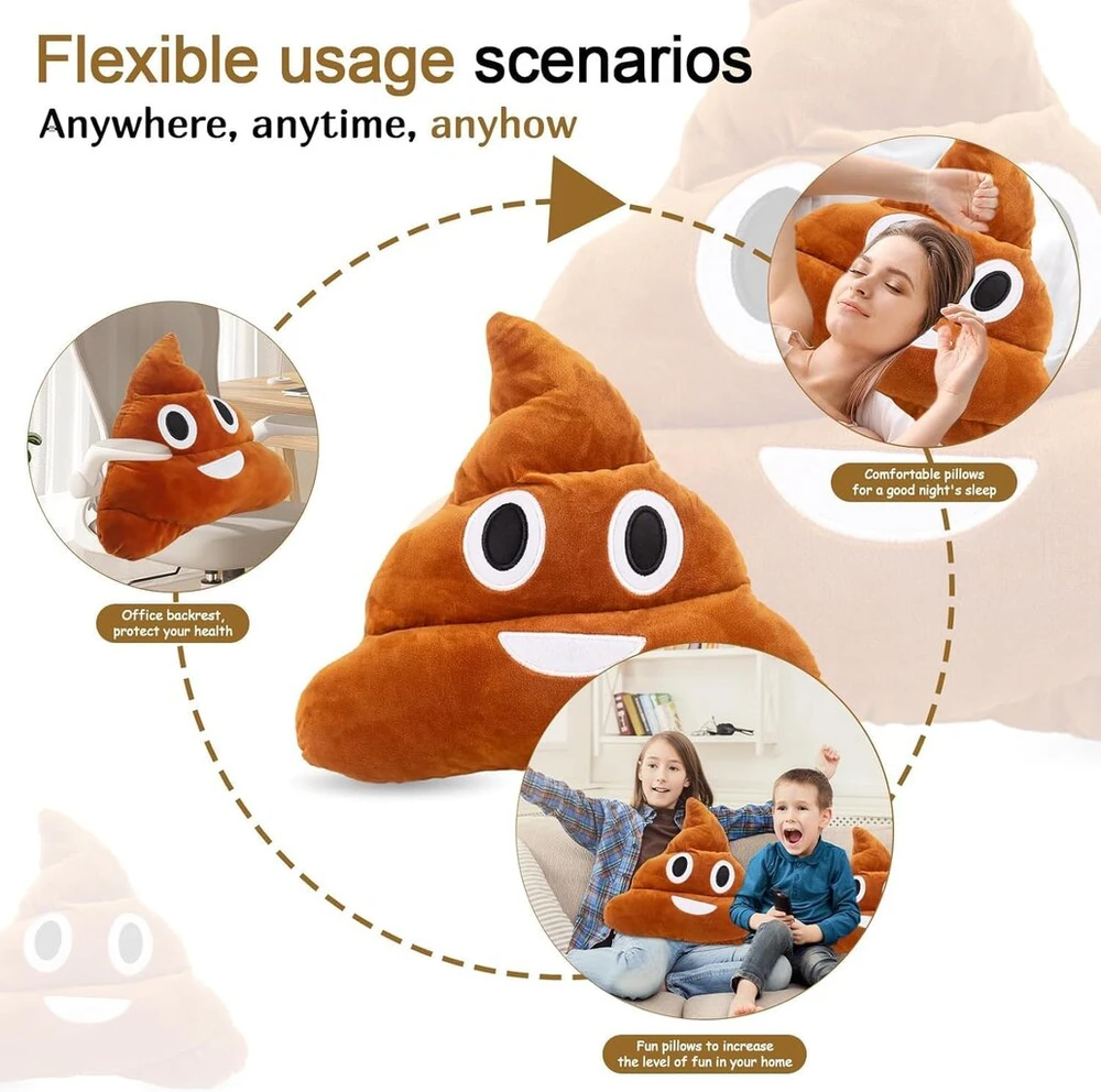 Bgnxhyb Poop pliušinis žaislas, 35 cm pliušinės kakos lėlės, mielas coca žaislas, poop pliušinė pagalvėlė, dovanos vaikams ir draugams, dovanos gimtadienio proga