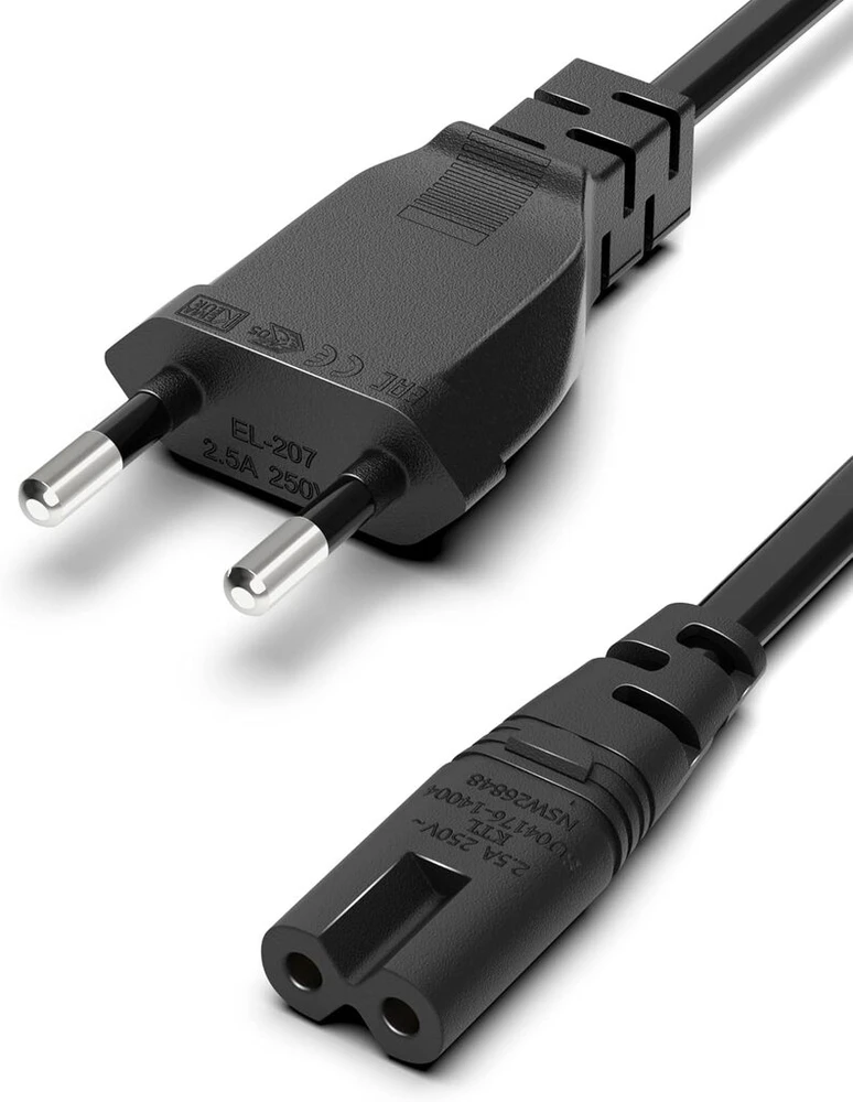Bicmice 3m maitinimo laidas, kištuko tipas C euro kištukas į C7 lizdą, euro maitinimo laidas, smulkios buitinės technikos laidas, euro 8 Tv, Blu-ray, buitiniai prietaisai, maitinimo šaltiniai - juodas