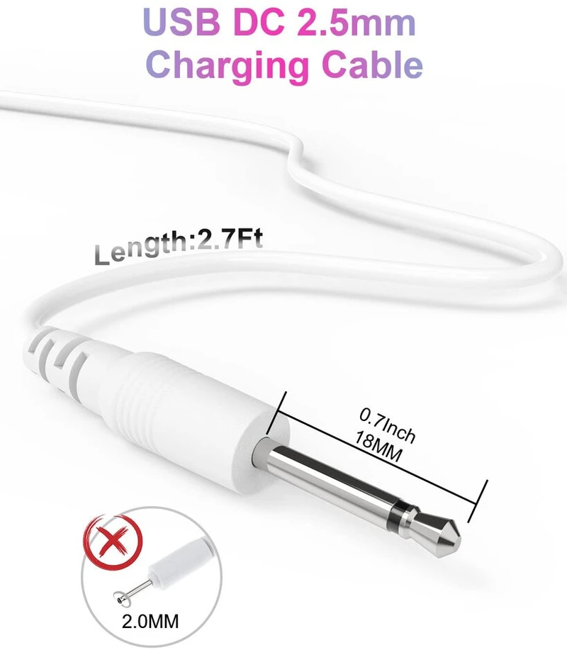 Bicmice Usb įkrovimo laidas 2.5mm Dc, 2 vnt.