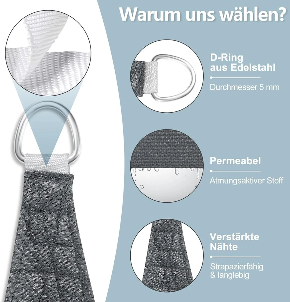 Bigbuy Garden Tiesios formos pavėsinė 2x3m, Hdpe audinys, 95% Uv apsauga, antracito
