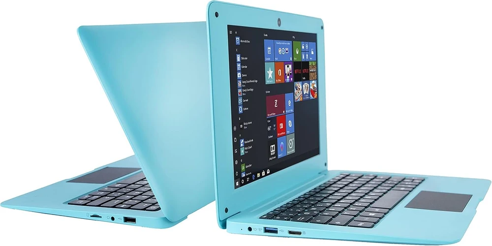 Bigmachine kompiuteris nešiojamas mini 10.1 colio 32gb windows 10 itin plonas ir lengvas netbook keturių branduolių pc hdmi usb webcam netflix youtube qwertz išdėstymas (mėlynas)