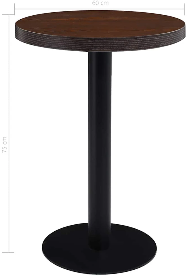 Bistro staliukas, tamsiai rudos spalvos, 60cm, MDF