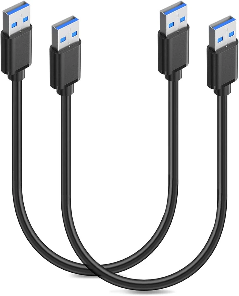 Bivofu 2 x didelės spartos Usb 3.0 kabelis, 0,5 m Usb A į Usb A kabelis greitam 5 Gbps duomenų perdavimui - suderinamas su spausdintuvais, nešiojamaisiais kompiuteriais, standžiaisiais diskais, kameromis