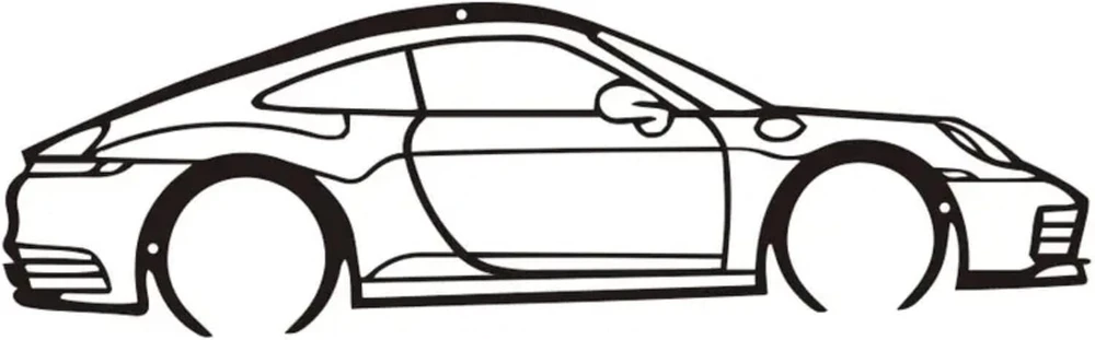 Plakatas Blaucap automobilio sieninis siluetas Porsche 911, sienų dekoras, sienų puošmena, sienų menas, dekoracija, automobilių sportas, sienų dekoravimas, automobilių dekoracijos, metalo sienų menas