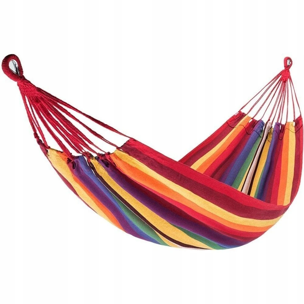 Bluegarden Didelis dvivietis hamakas 180 kg sodui, pakabinamas kokonas 140 x 230 cm, raudonas