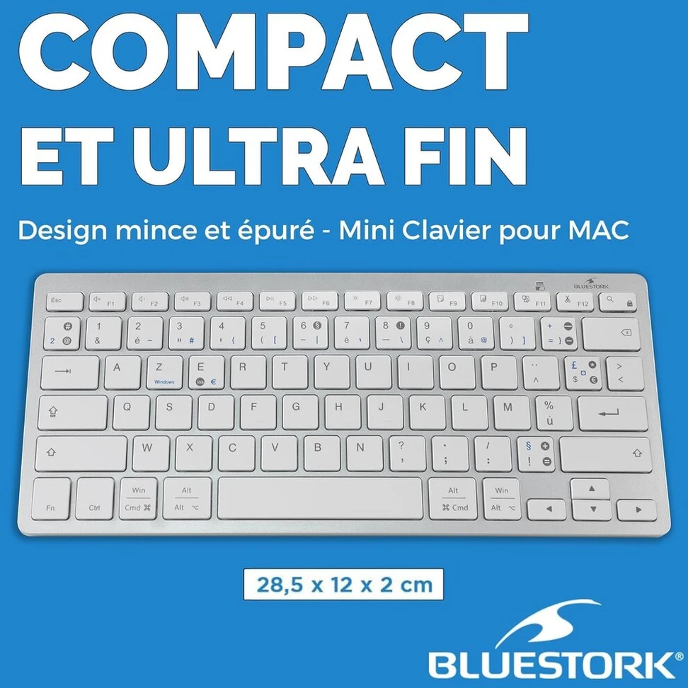 Bluestork Mini Bevielė Bluetooth Klaviatūra Azerty Pc/mac