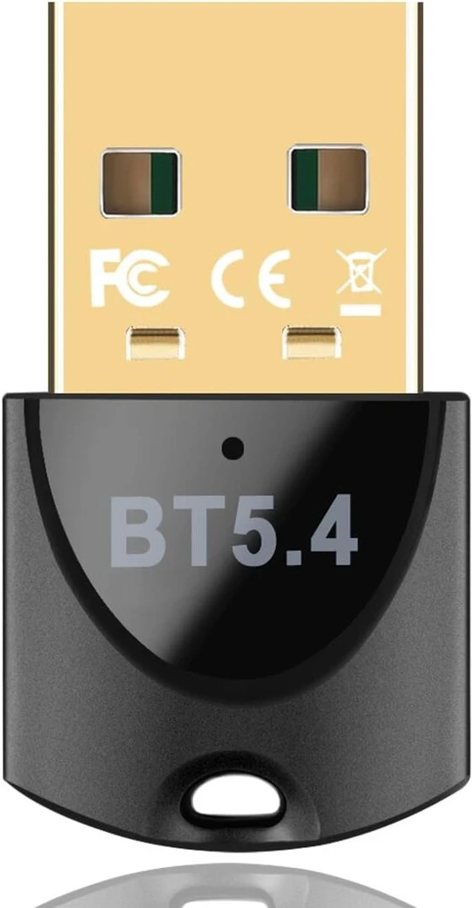 Bluetooth 5.4 adapteris, bluetooth raktas kompiuteriui (edr & ble) usb bluetooth dongle plug & play, skirtas pc nešiojamam kompiuteriui, palaiko windows 11/10/8.1/7 (juodas-5.43)