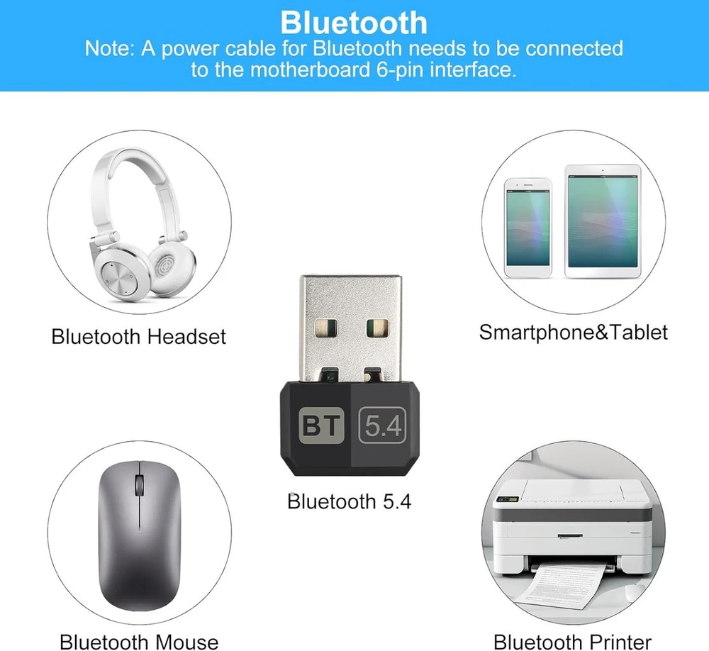 Bluetooth 5.4 Usb adapteris kompiuteriui, belaidis ryšys