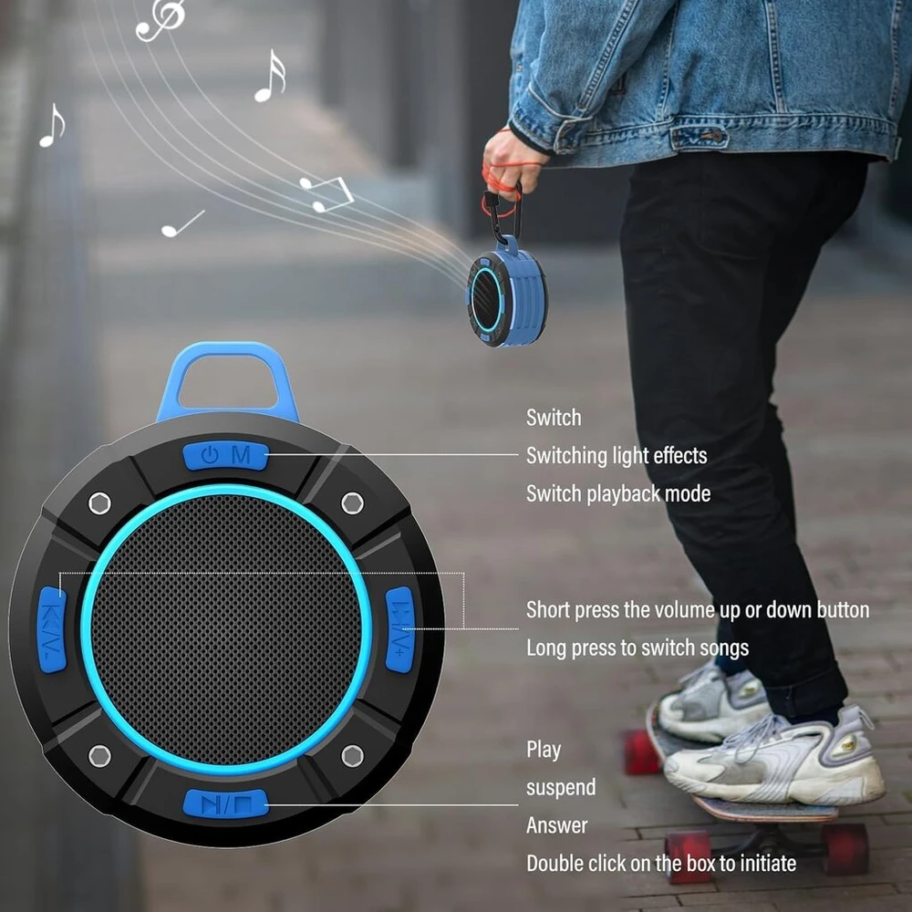 Kompiuterio kolonėlės Bluetooth kolonėlė, nešiojama bluetooth kolonėlė dušui, atspari vandeniui bluetooth kolonėlė dušui, bluetooth fm radijas dušui, baseinui, kelionėms