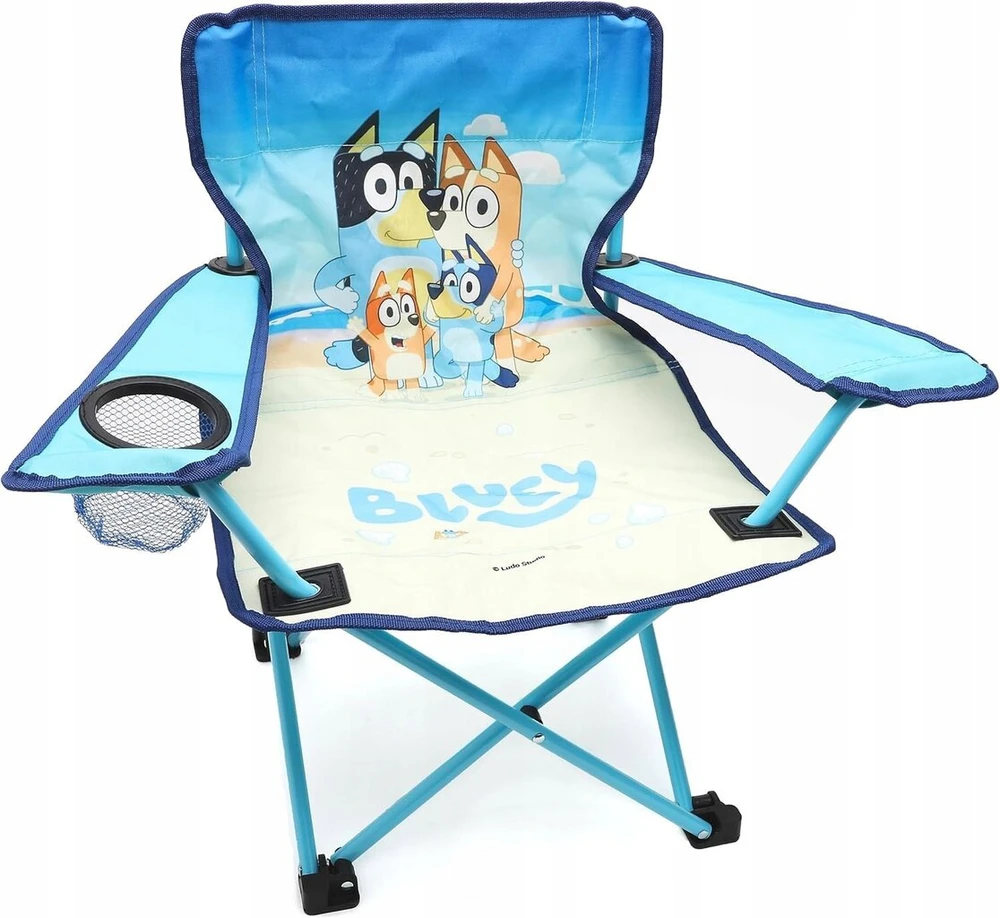BLUEY BINGO ŠUNS KĖDĖ VAIKIŠKA AUKŠTA KĖDĖ PAPLŪDIMIUI STOVYKLAI SODUI