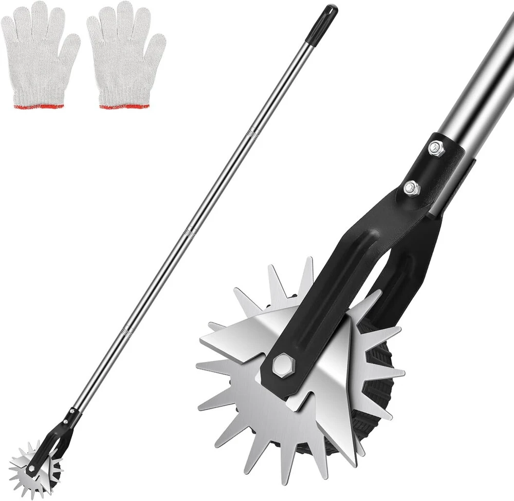 Blumway 170 cm ratinis krašto pjoviklis, rotacinės žirklės, rankinis vejos kraštų pjoviklis takams, 60–170 cm ilgio, patvari nerūdijančio plieno rankena su aštriais peiliukais / pirštinės