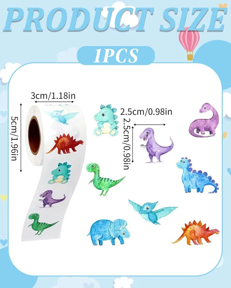 Bnreoza 500 lipdukų su dinozaurais, apvalūs lipdukai su dinozaurais, lipdukai su dinozaurais kaip atlygis, apvalūs lipdukai su animaciniais personažais, lipdukai su dinozaurais vaikams, lipdukai su gyvūnų raštais