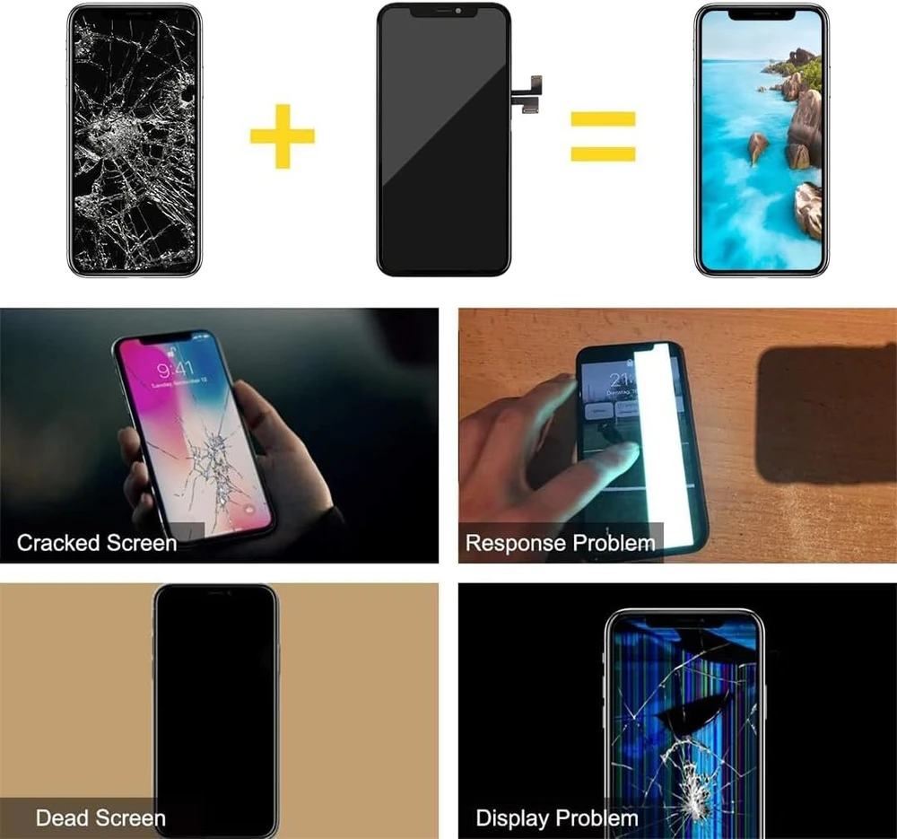 Bokman lcd ekrano remonto rinkinys, skirtas iphone 11 pro max, full hd lcd ekranas, montavimo priekinis skydelis su remonto įrankių rinkiniais (6,5 colio)
