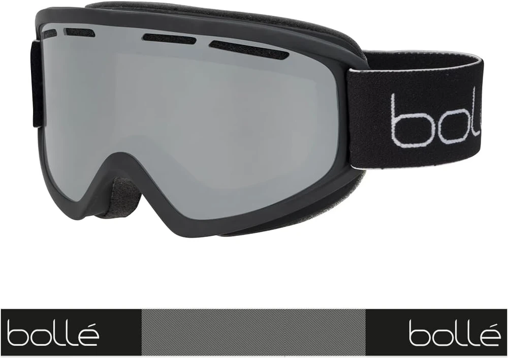 Bollé - freeze plus slidinėjimo akiniai matinė juoda, vermillon juodas chrome cat 3, sniego akiniai unisex suaugusiems, m