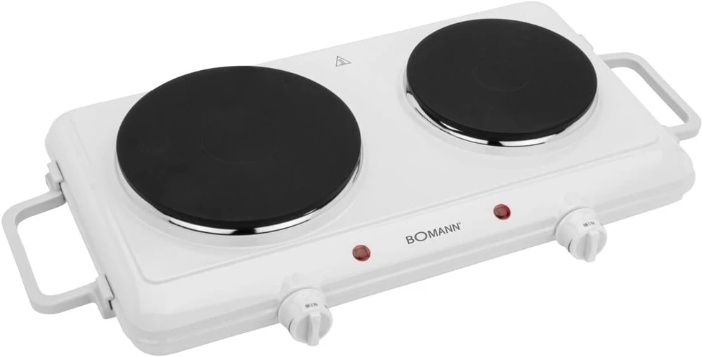 Viryklė Bomann® dviguba kaitlentė, galinga kaitlentė su nuolat reguliuojamais termostatais, 2 kaitlentės, vėsios rankenos, dviguba kaitlentė su 1500 W/1000 W, Dkp 5028 Cb