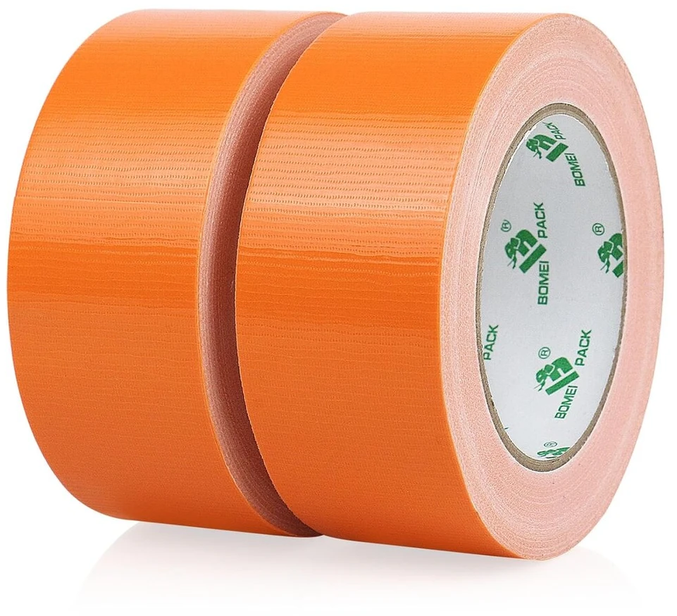 Bomei Pack oranžinė lipni juosta, atspari vandeniui, 50 mm x 30 m - 2 ritiniai, oranžinė lipni audinio juosta - audinio juosta - ypač stipri lipni juosta - lipni juosta - vandeniui atspari juosta