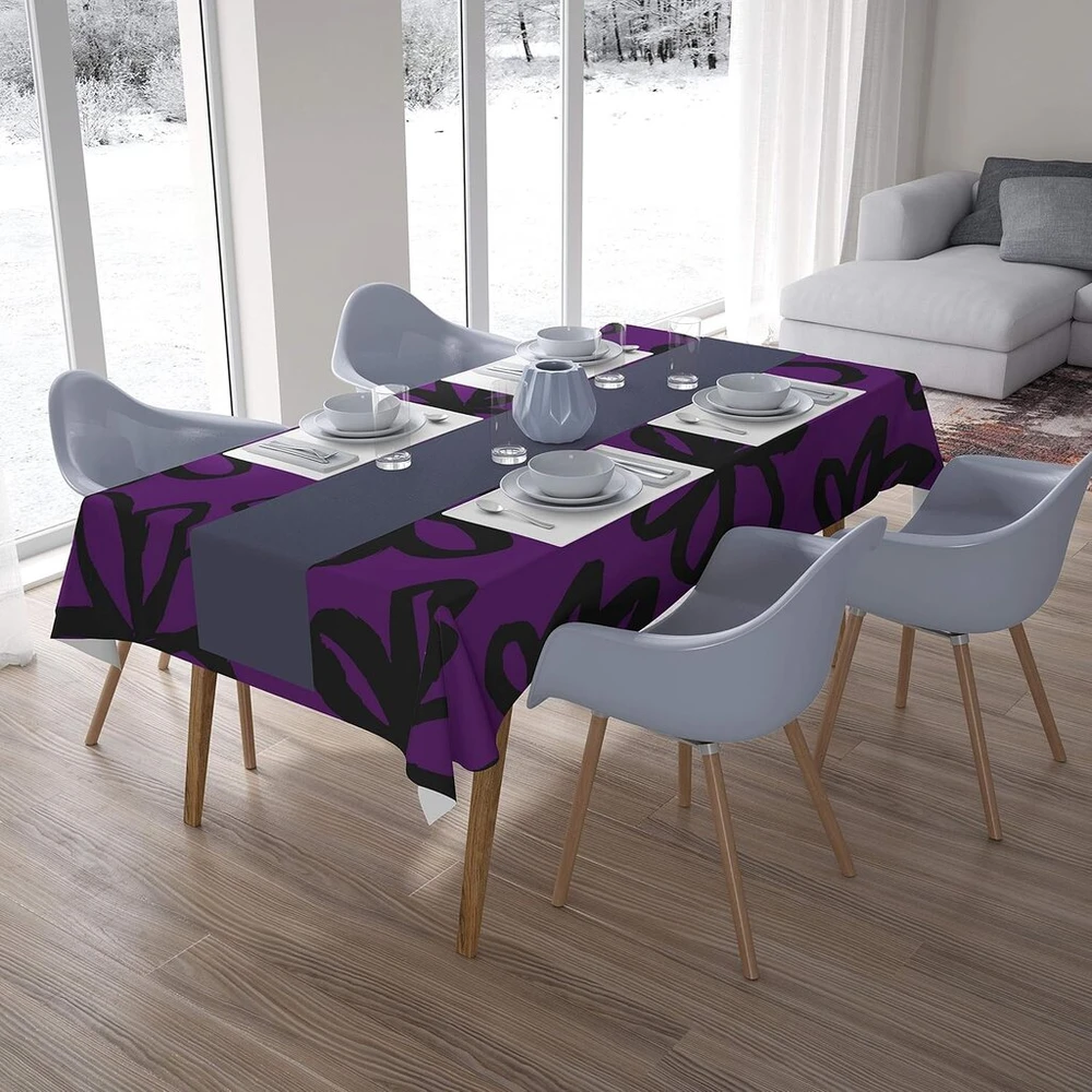 Bonamaison virtuvės dekoratyvinė staltiesė violetinė juoda 140 x 200 cm - sukurta ir pagaminta Turkijoje