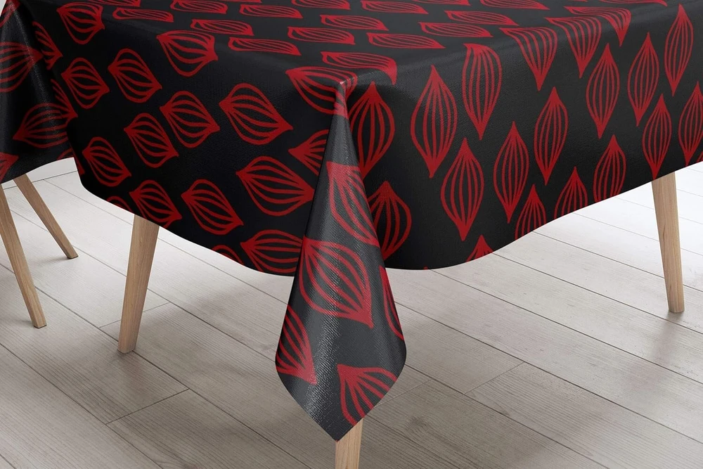 Bonamaison virtuvės dekoratyvinė staltiesė raudona juoda 140 x 140 cm - sukurta ir pagaminta Turkijoje