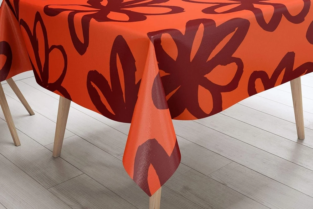 Bonamaison virtuvės dekoratyvinė staltiesė oranžinė bordo 140 x 140 cm - sukurta ir pagaminta Turkijoje