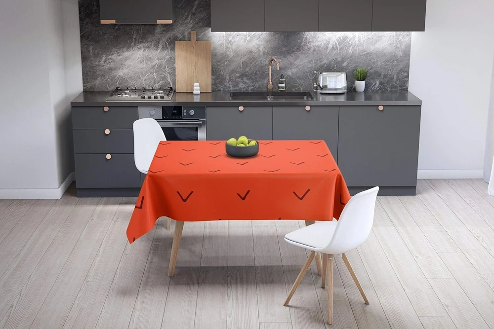 Bonamaison virtuvės dekoratyvinė staltiesė oranžinė bordo 140 x 140 cm - sukurta ir pagaminta Turkijoje