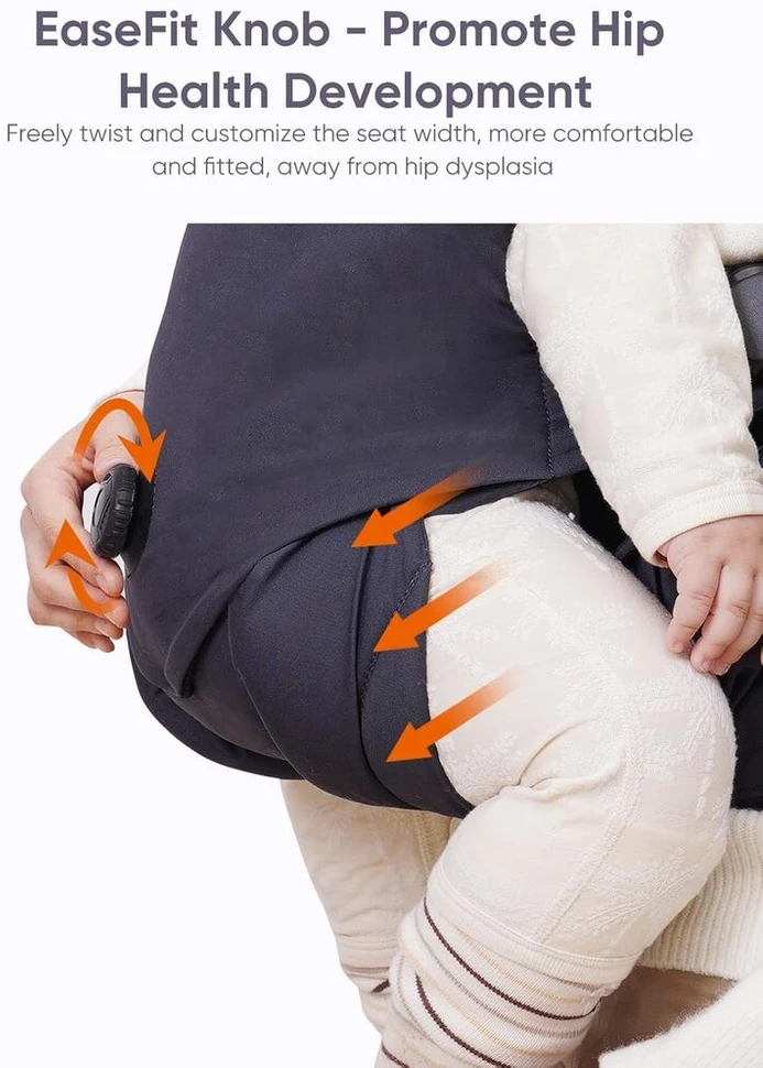 Bonoch nešyklė kūdikiams nuo gimimo - ergonomiška nešyklė su Easefit reguliavimo mygtuku sveikam klubų vystymuisi, skirta kūdikiams nuo 3-20 kg, medvilninė nešyklė kūdikiams nuo 3-24 mėn., 3 seilinukai
