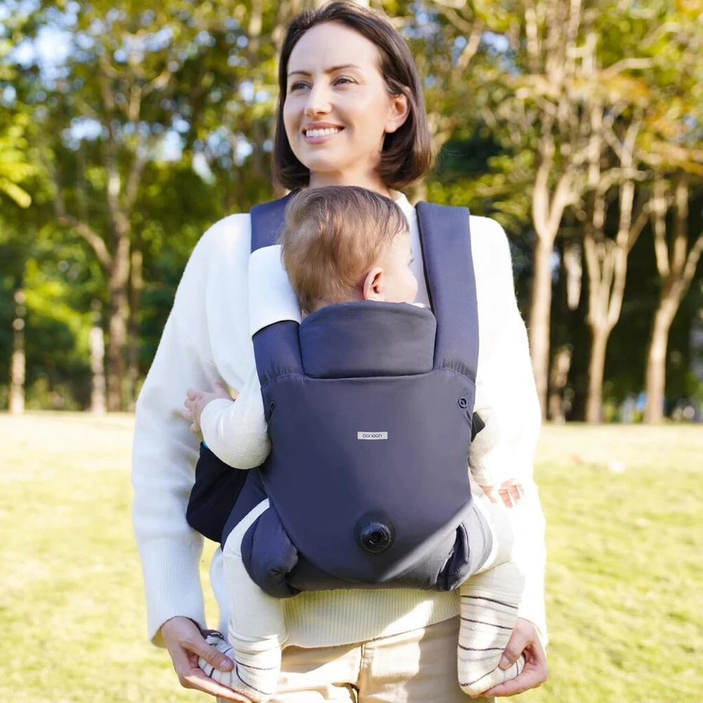 Bonoch nešyklė kūdikiams nuo gimimo - ergonomiška nešyklė su Easefit reguliavimo mygtuku sveikam klubų vystymuisi, skirta kūdikiams nuo 3-20 kg, medvilninė nešyklė kūdikiams nuo 3-24 mėn., 3 seilinukai