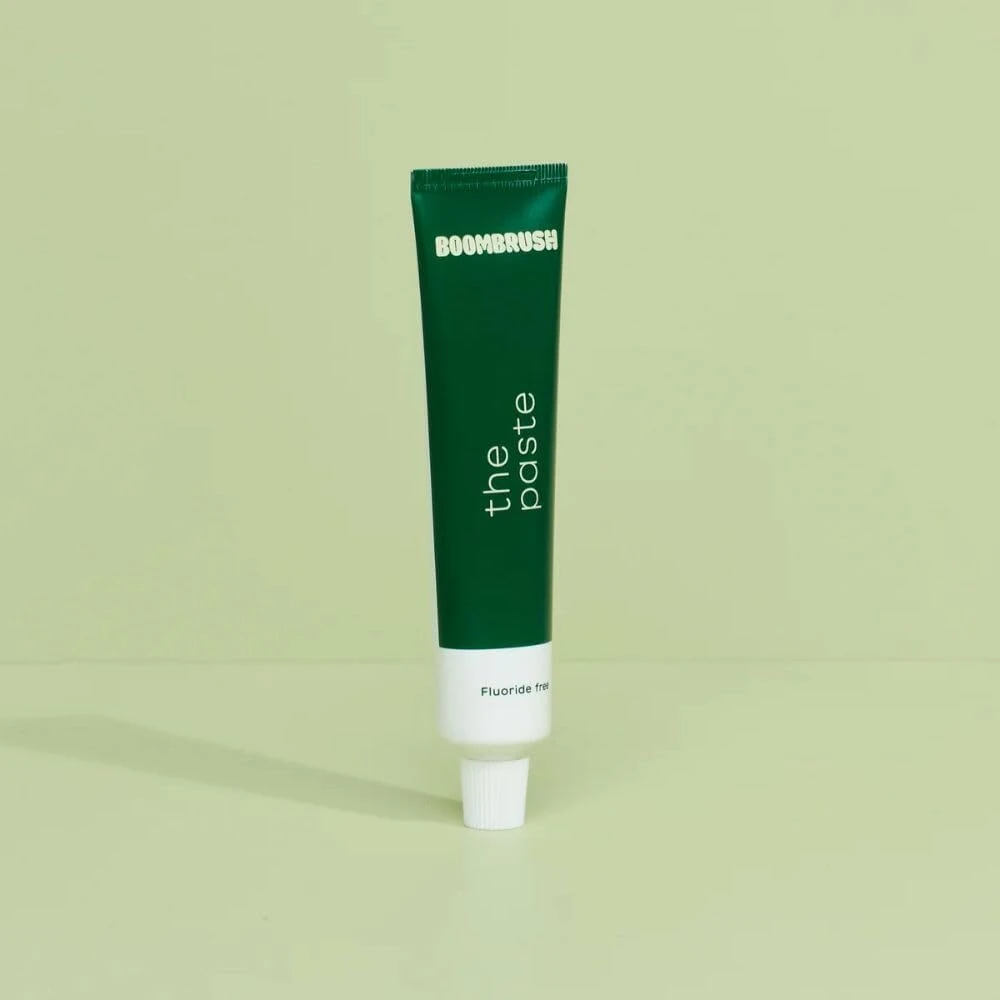 Boombrush dantų pasta, 4 pakuotė, 100% be mikroplastiko ir be fluorido, gaivaus mėtų skonio, tvari, perdirbama ir be žiaurumo, natūrali apsauga sveikiems dantims