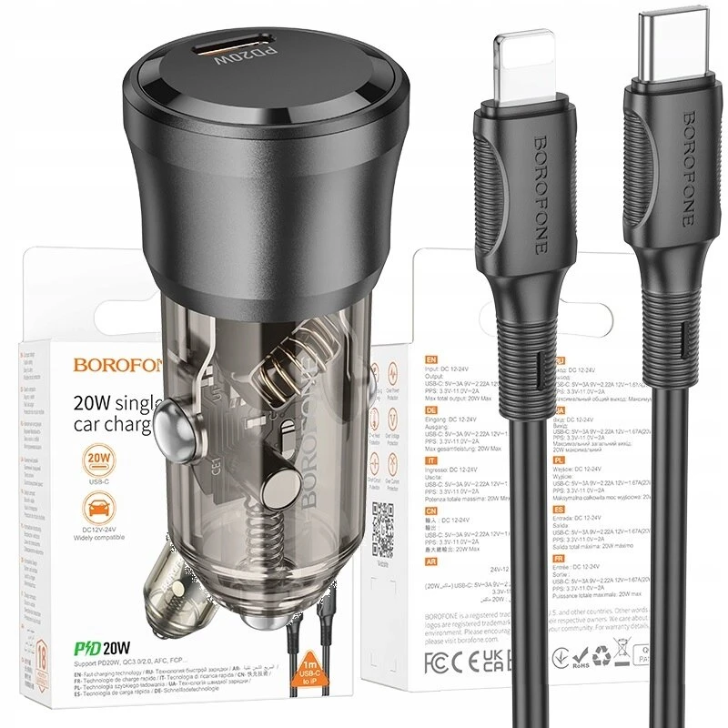 Borofone Greitas įkroviklis type-c usb-c pd20w, skirtas iphone 8 x xr xs 11 plus pro max