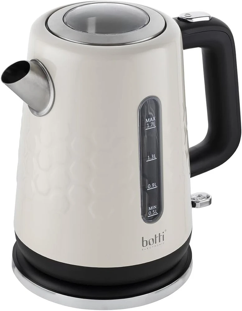 Botti Ivo elektrinis virdulys, 1.7 l, idealus kavai ir arbatai, greitas kaitinimas, 360° besisukantis pagrindas, paslėptas kaitinimo elementas pagamintas iš nerūdijančio plieno, modernus dizainas