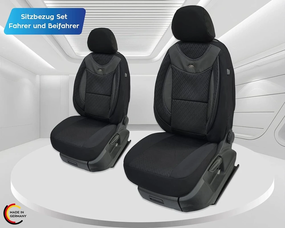 Bremer Sitzbezüge dimensijų automobilinių sėdynių užvalkalai, suderinami su opel vivaro b vairuotojo ir keleivio sėdynėmis nuo 2014-2019 m. / automobilinių sėdynių užvalkalai, apsauginis užvalkalų komplektas, automobilinių sėdynių užvalkalai, 2 vnt. pakuo