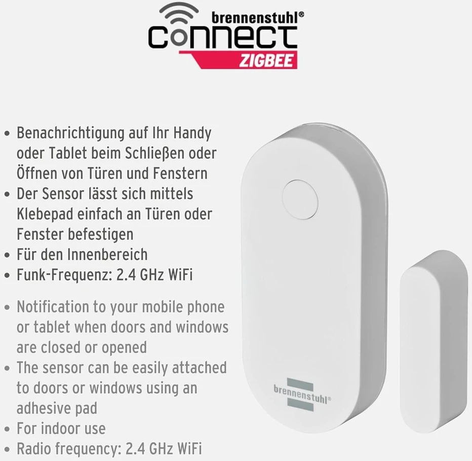 Brennenstuhl Connect Zigbee Durų ir Langų Jutiklis Tfk Cz 01