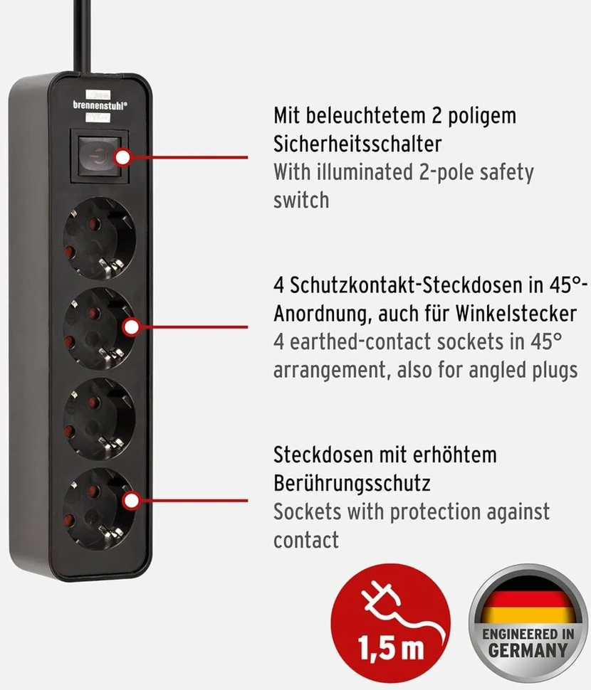 Brennenstuhl Super-solid maitinimo lizdų blokas, 1153240000