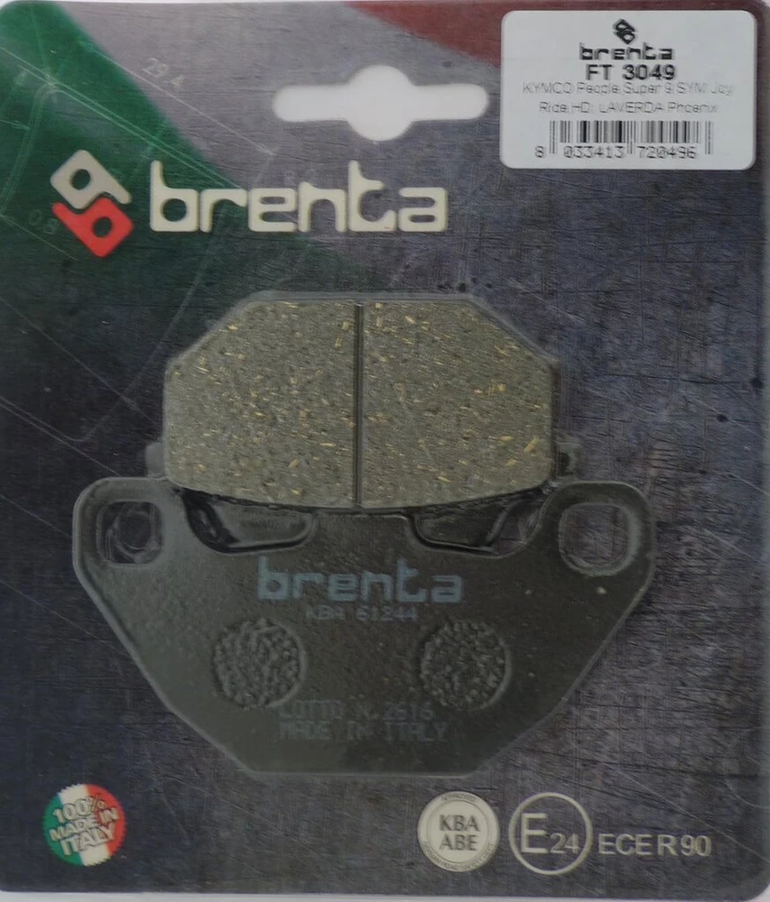 Brenta organiniai motociklų stabdžių kaladėlės, skirtos Kymco Agility, Peoples, Super, Kymco Atv, Sym
