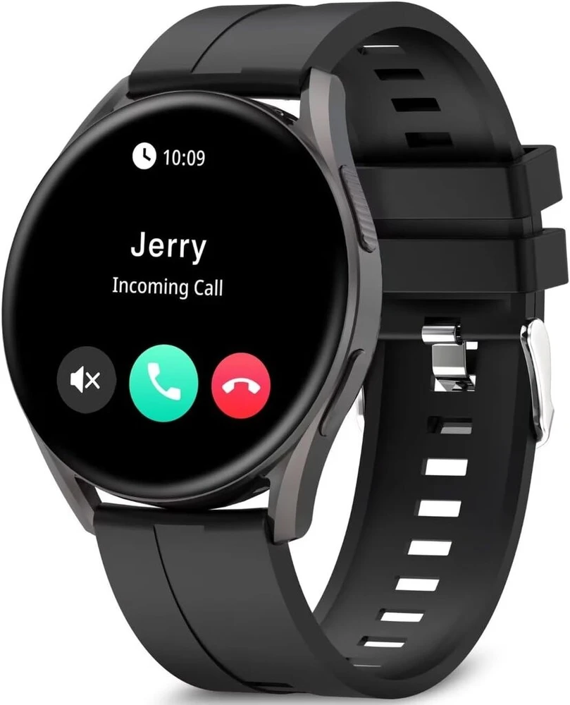 Bribejat išmanusis laikrodis vyrams ir moterims su telefono funkcija, 1.43 colio Amoled fitneso laikrodis vyrams su daugiau nei 100 sporto režimų, fitneso seklys su širdies ritmo miego monitoriumi, Ip68 vandeniui atsparus laikrodis, skirtas Android Ios