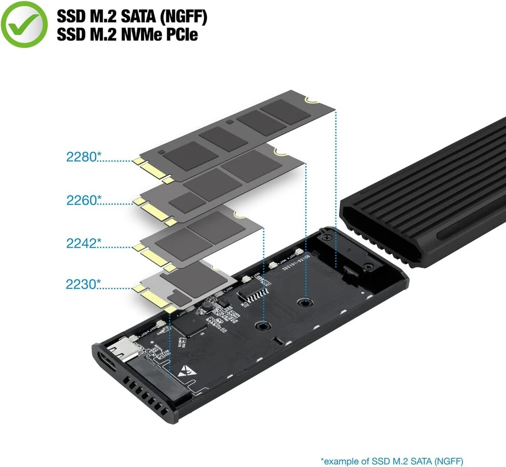 Brightium M.2 Ngff/nvme išorinis standžiojo disko dėklas Usb 3.1 Gen 2 Type C Rgb apšvietimas palaiko kelias operacines sistemas nešiojamas ir tvirtas dizainas idealiai tinka perkėlimams