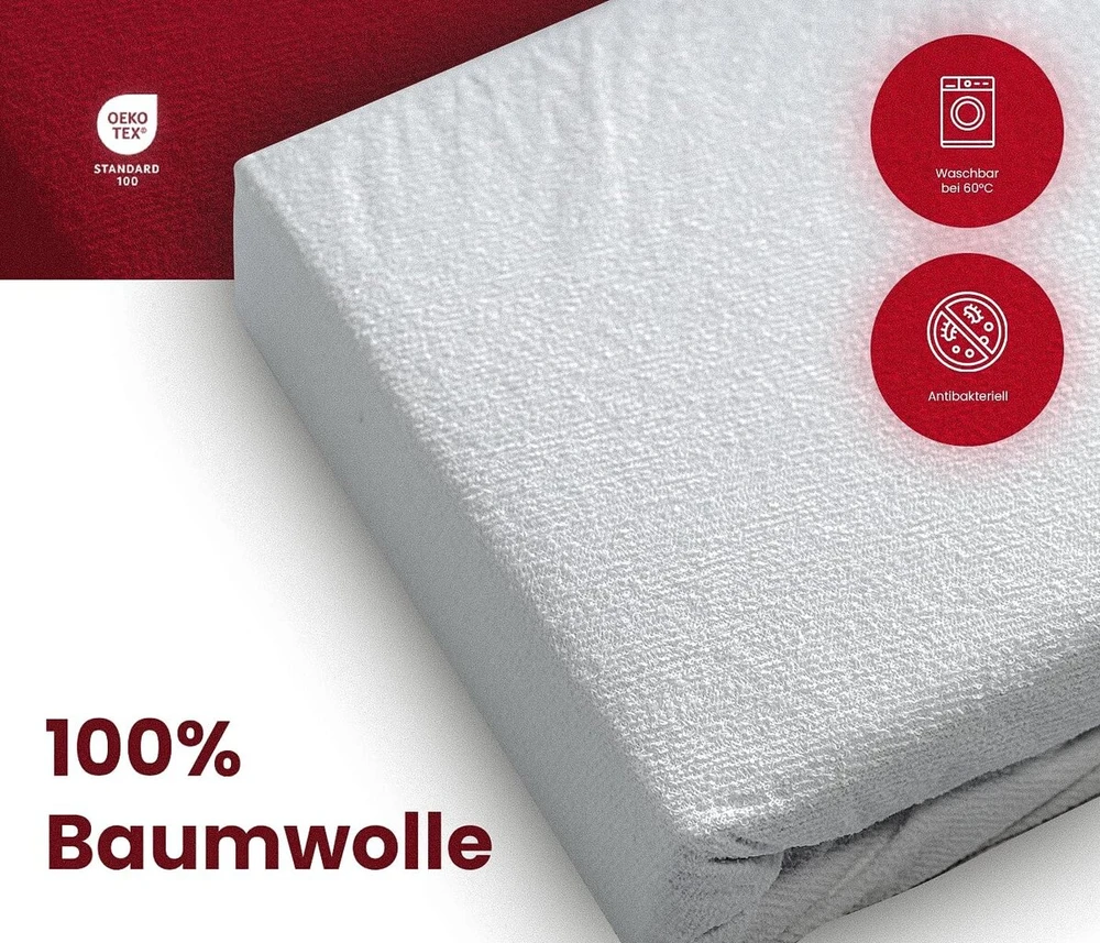 Čiužinys Brillant® Vandeniui atsparus čiužinio užvalkalas, 180 x 200 cm, 100% medvilnė, kvėpuojantis ir hipoalerginis, apsaugo nuo skysčių ir erkių, Oeko-tex sertifikuotas