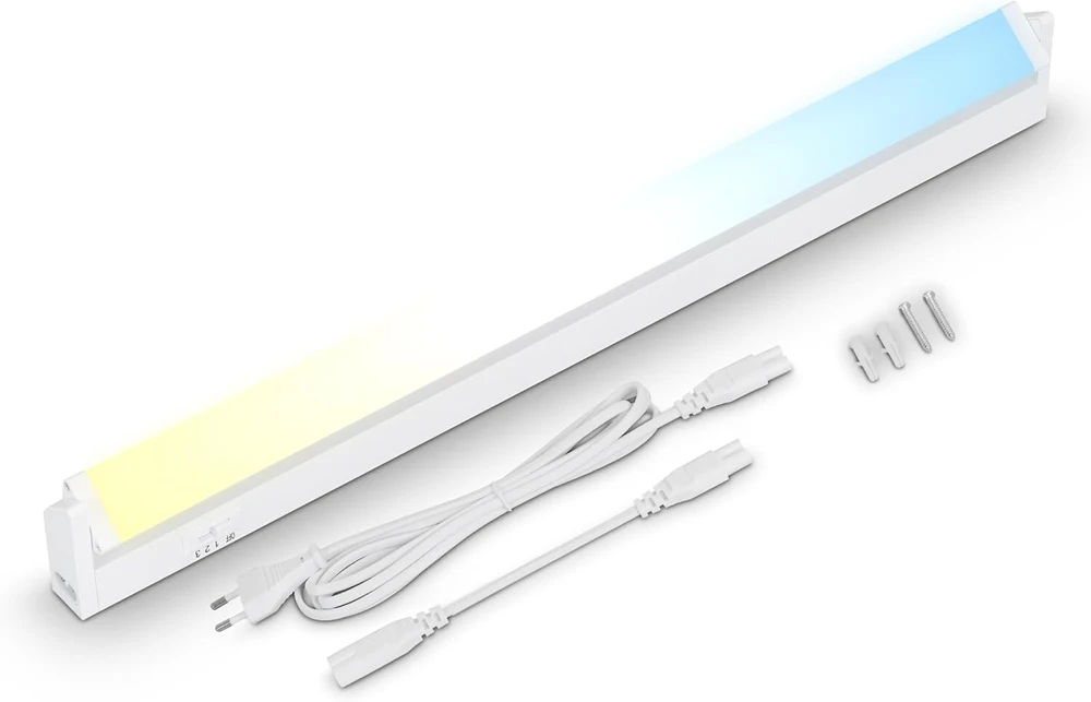Briloner Leuchten 2224-016 led lemputė po spintele, pasukama, cct lemputė po spintele, virtuvės, reguliuojama spalvos temperatūra, spintelės lemputė, balta, 54,5 cm
