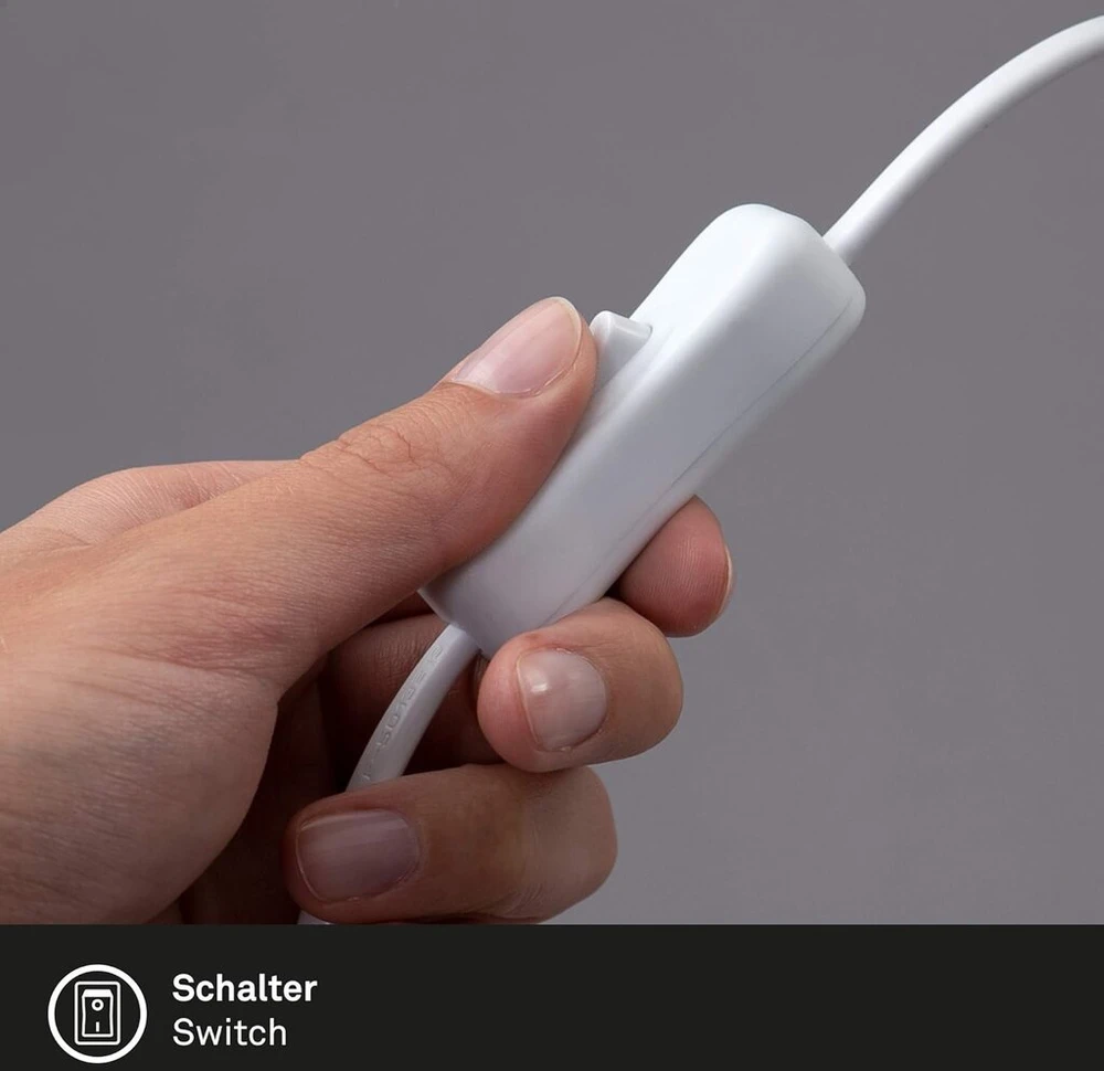 Briloner Leuchten 7332-018 led stalinė lempa su žvaigždžių efektu, laidiniu jungikliu, 5 w, 400 liumenų, 3000 kelvinų, balta/chromuota, 352 x 131 mm (a x s)