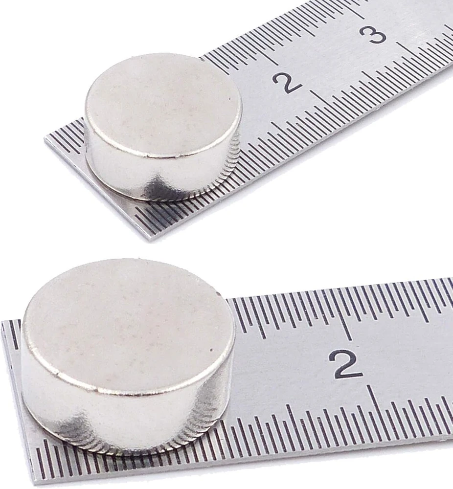 Brudazon 10 mini diskiniai magnetai 12 x 5 mm N52 stipriausio lygio neodimio magnetai itin stiprūs magnetai modelių gamybai, nuotraukoms, lentoms, skelbimų lentoms, šaldytuvams, rankdarbiams, itin stiprus magnetinis diskas