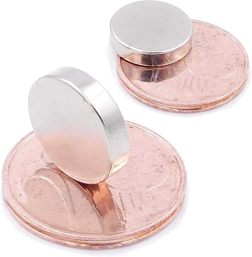 Brudazon 10 mini diskiniai magnetai 12 x 3 mm N52 stipriausio lygio neodimio magnetai itin stiprūs magnetai modeliavimui, nuotraukoms, lentoms, skelbimų lentoms, šaldytuvams, rankdarbiams, ypač stiprus magnetinis diskas