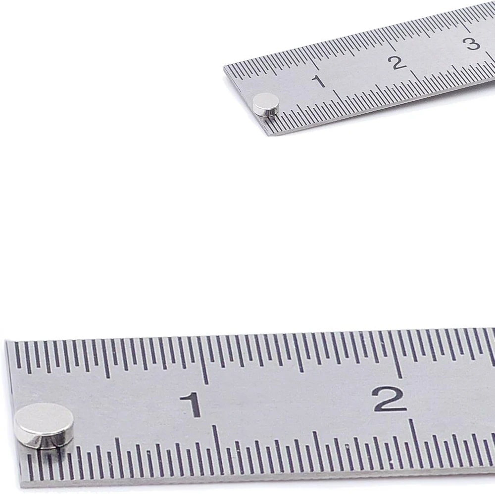 Brudazon 30 mini diskinių magnetų rinkinys 3 x 1 mm + 3 x 2 mm + 3 x 3 mm N52 stipriausių neodimio magnetų itin stiprus galios magnetas modelių gamybai, amatams, itin stiprus magnetinis diskas