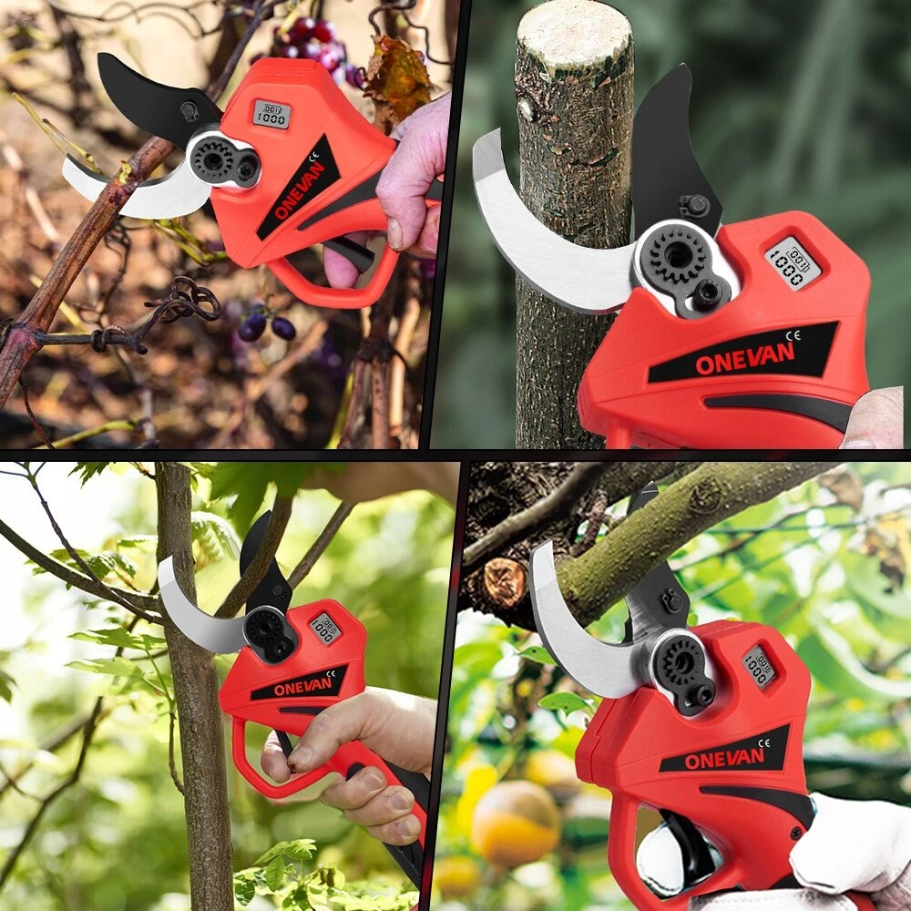 Brushless elektrinės genėjimo žirklės 50 mm 2 pavaros akumuliatorinės žirklės +2 akumuliatoriai