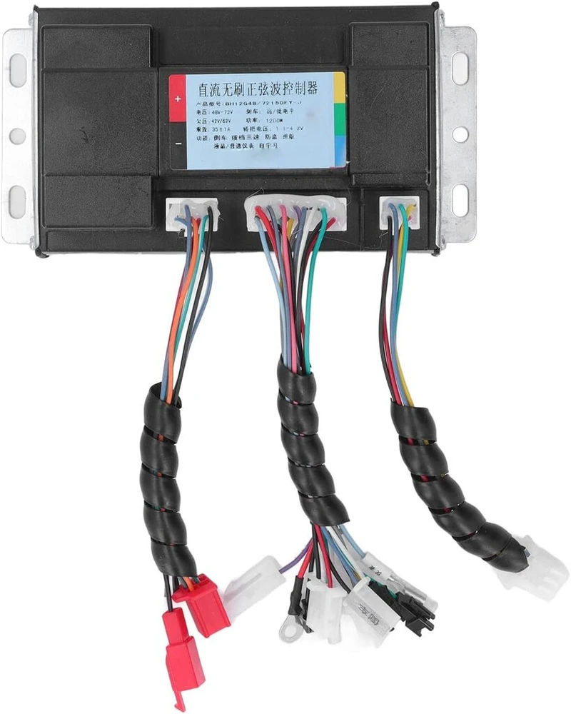 Brushless valdiklis, 1200 W 48 V iki 72 V sinusinės bangos greičio valdiklis, vidinė grandinės apsauga, aliuminio lydinio korpusas, brushless variklio valdiklis elektriniam dviračiui, vežimėliui, numatytasis